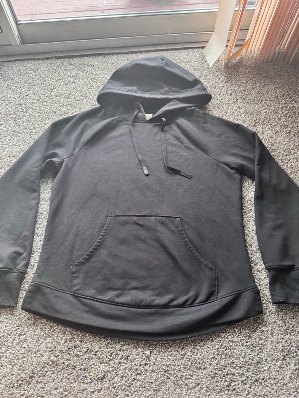 Athleta Black Hooded Cowl Pullover